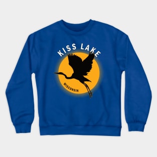 Kiss Lake in Wisconsin Heron Sunrise Crewneck Sweatshirt